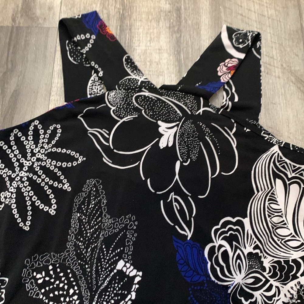 Motherhood Maternity Black Floral Pop Of Color Small Maxi Dress - Picture 3 of 13